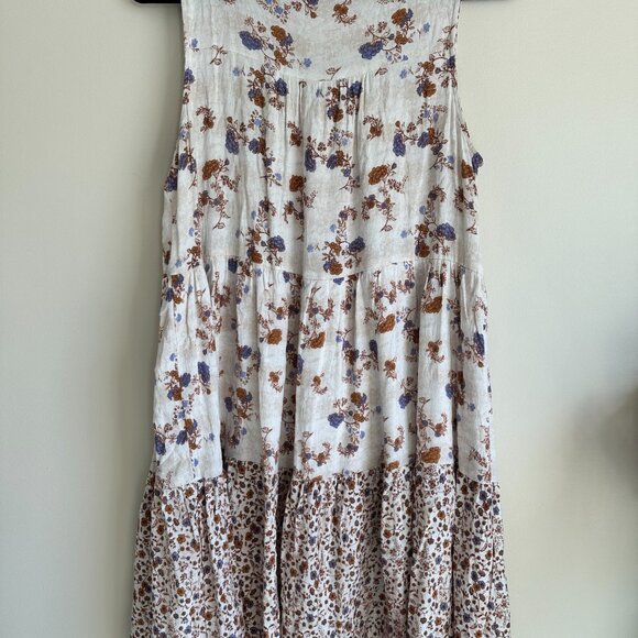 Rewind Fall Floral Feminine Sleeveless Boho Dress - Picture 2 of 6